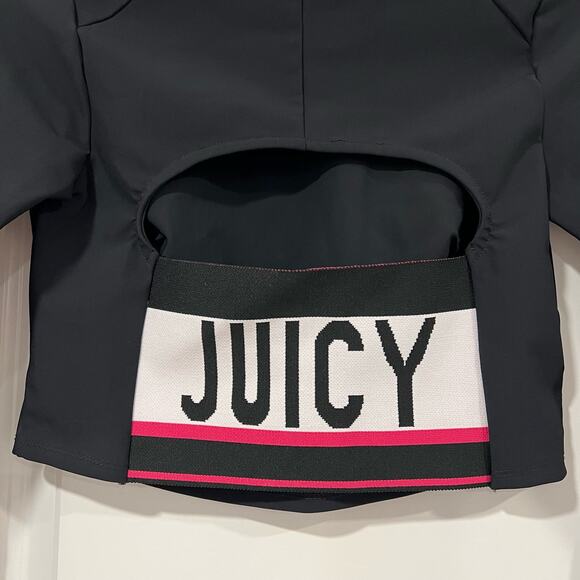 NWT Juicy Couture Womens Cropped Long Sleeve‎ Workout Top in Black Size Small - Picture 9 of 9